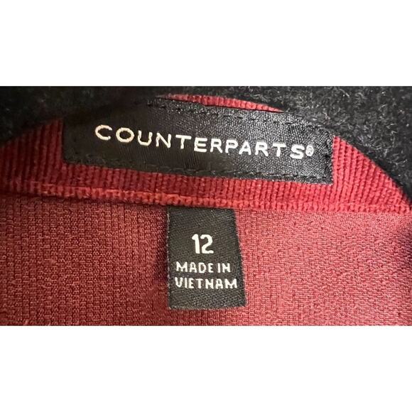 Counterparts Corduroy Button Front Jacket Blazer Button Front Long Sleeve Red Wo - Picture 3 of 6
